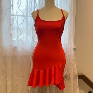 Misguided summer dress. Red/orange. Flows never worn.